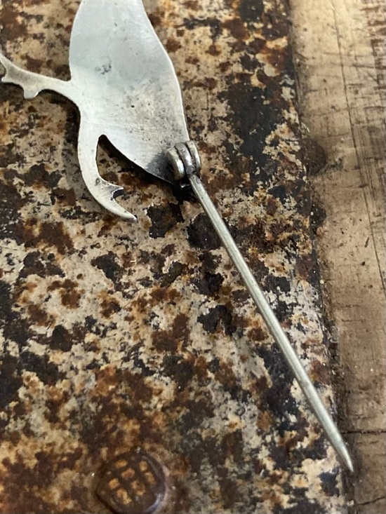 Silver Tone Quail Brooch with Turquoise Colored Detail Southwest Style Pin - Picture 9 of 14